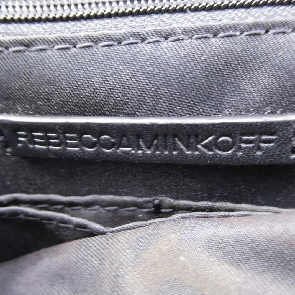 REBECCA MINKOFF Maia Medium Saddle Leather Shoulder Crossbody Bag Black $275